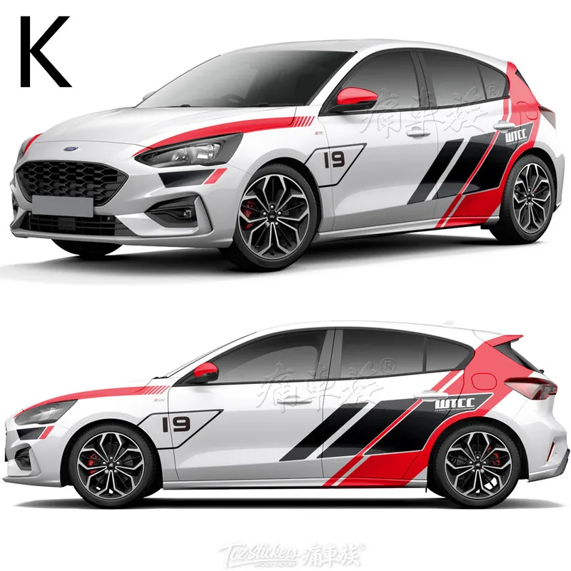 Автомобильные наклейки для Ford Focus, цветные наклейки с цветами для тела, декоративные наклейки для фокуса, модифицированные персональные наклейки, пленка
