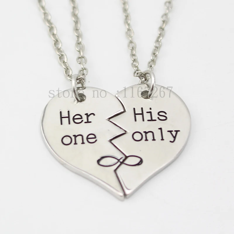 Новинка 2015 стильное ожерелье с подвеской в виде разбитого сердца 2 частях ее one