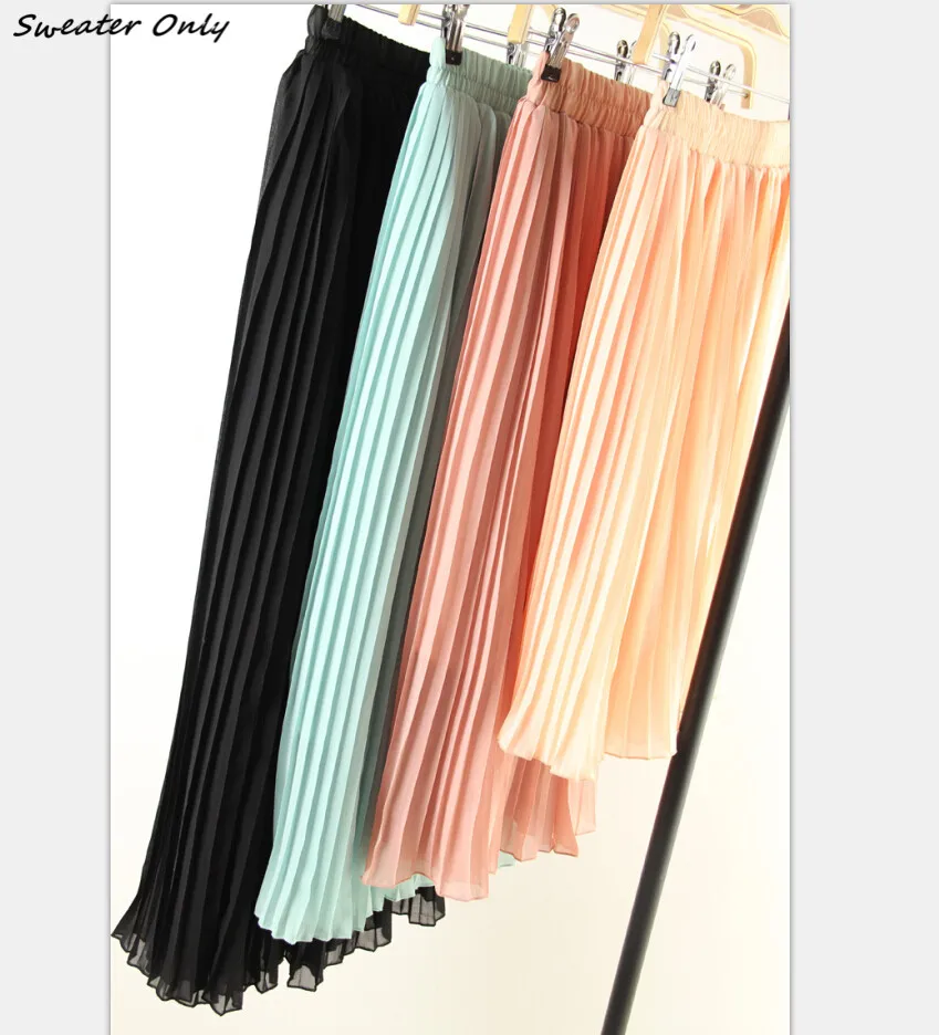 Женская шифоновая плиссированная юбка Повседневная пляжная в богемном стиле 7