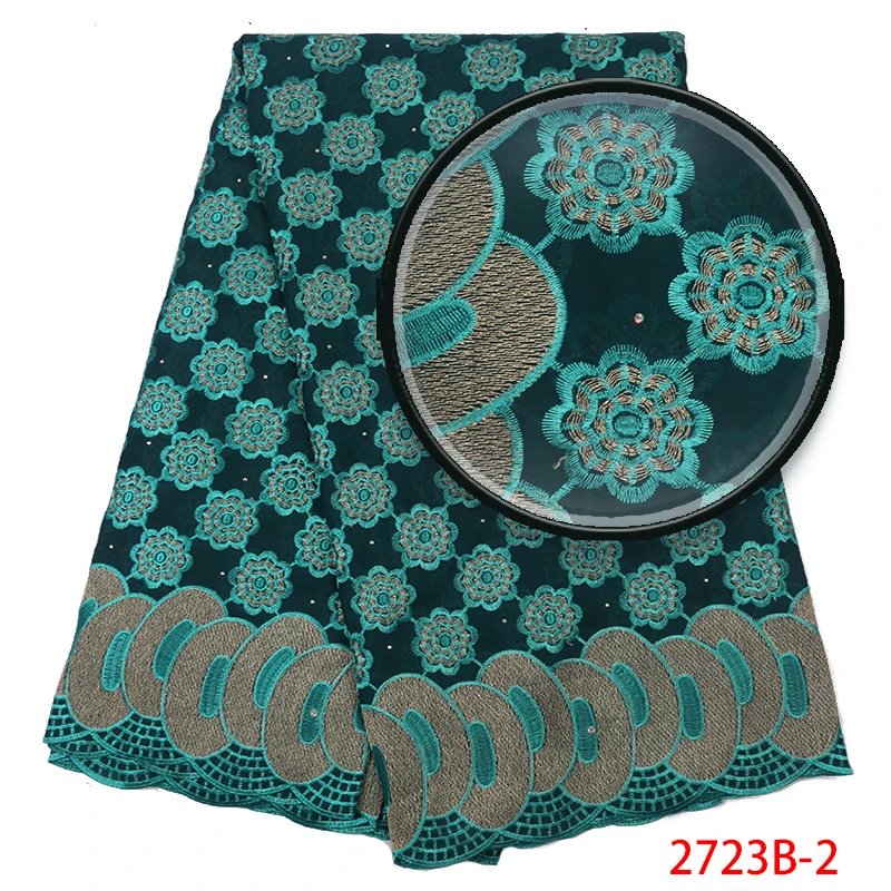 

Latest Nigeria Lace Fabric Best Selling Swiss Voile Lace African Fabric Lace 2018 Swiss Cotton with Stones KS2723B-2