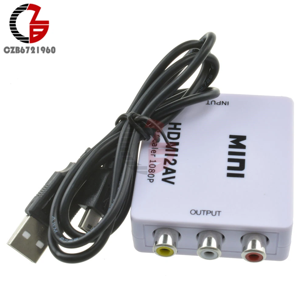 HDMI К AV скейлер адаптер HD видео конвертер коробка HDMI к RCA AV/CVSB L/R видео 1080P HDMI2AV Поддержка NTSC PAL