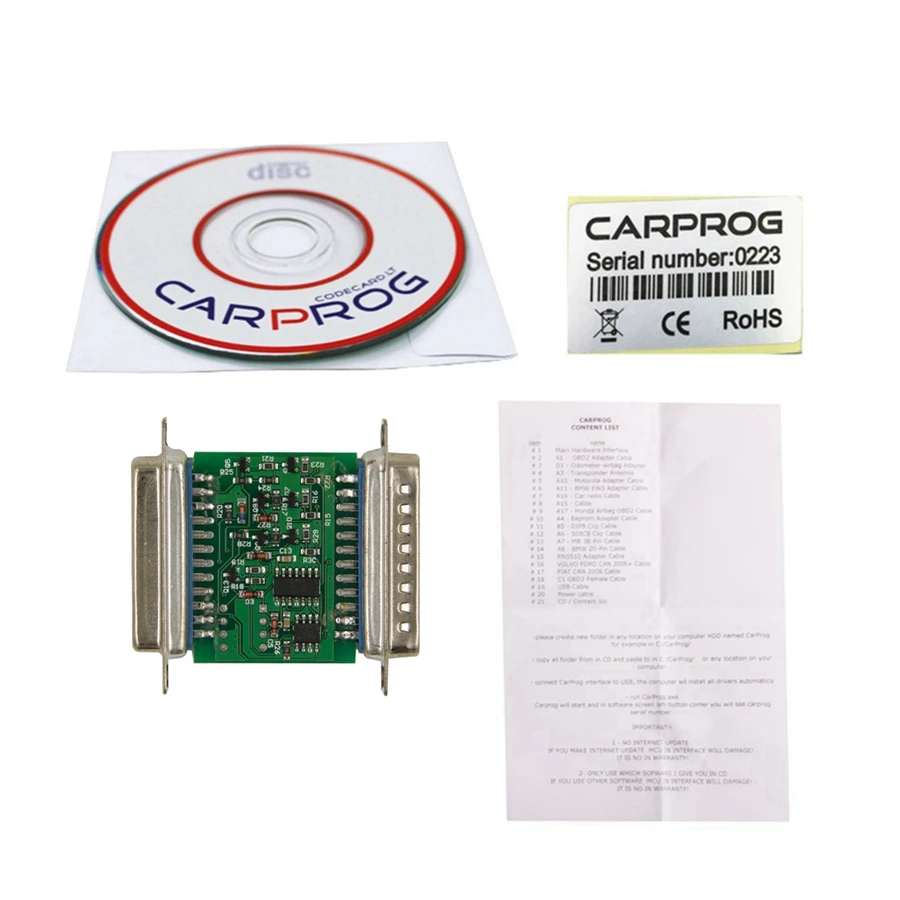 CARPROG Полный V10.93 программатор со всем программным обеспечением(радио, одометры, панели приборов, иммобилайзеры) Carprog ECU чип тюнинга 21 Адаптеры