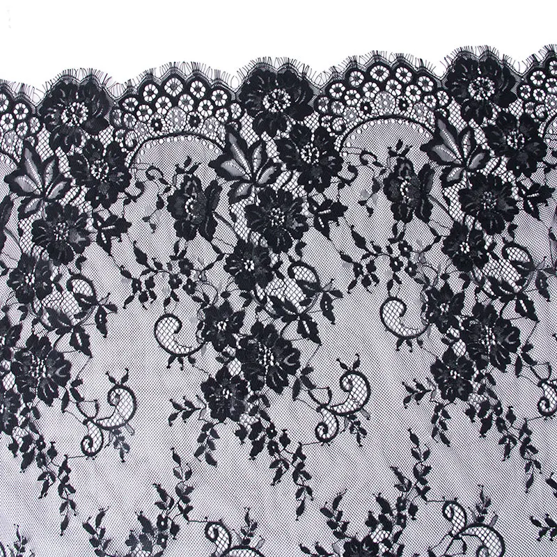 Smiry 3 ярда широкая белая/черная сетка с кружевной отделкой кружевная лента