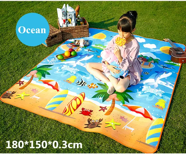 24-Baby Mat Машинная стирка, 200*200 см, коврик для кемпинга, коврик для пикника, коврик для пляжной палатки, одеяло, детский плед, детский коврик, влагостойкий коврик - Цвет: 24-Baby Mat