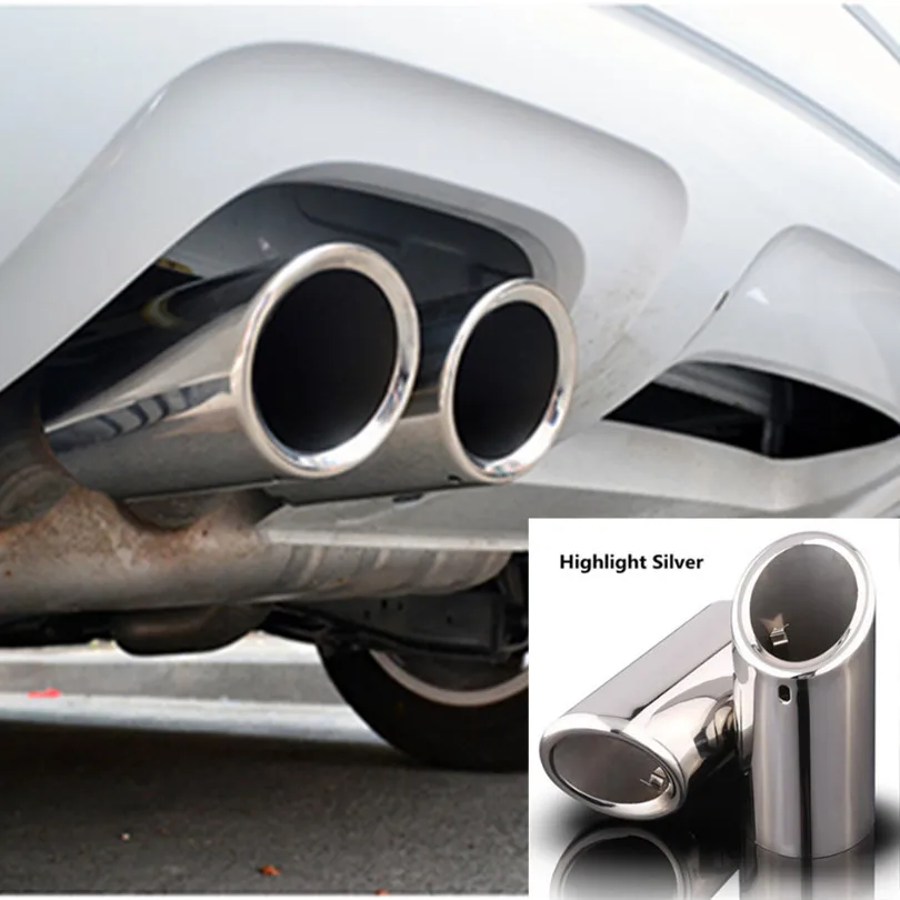 Exhaust Muffler Tip End Pipe Stainless Steel For 2012 2013 2014 Volkswagen VW jetta MK6 1.4t 2.0tdi skoda Octavia golf 6 7 | Автомобили и