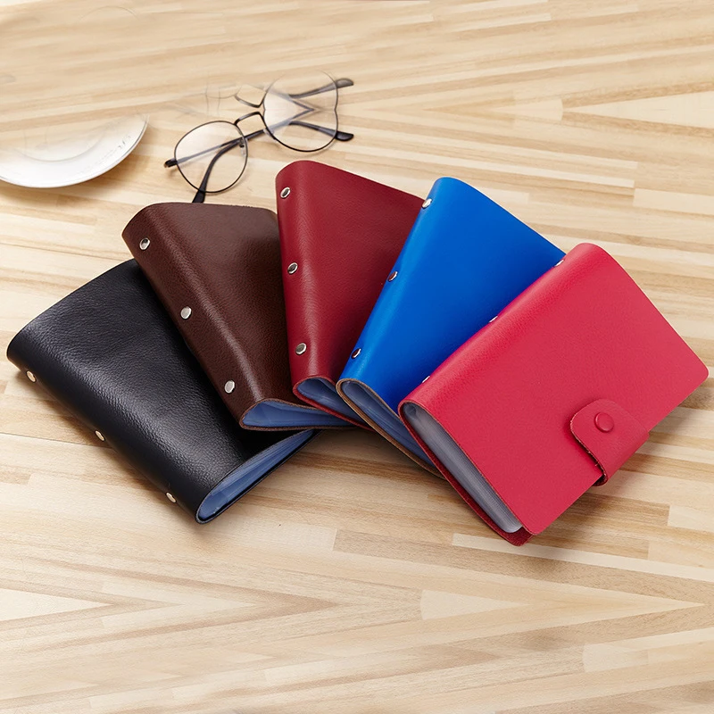 

BLEVOLO Men Women Business Card Holder Genuine Leather Hasp Card Package 120 Card Slots Bank Credit ID Holders Cover Case Wallet