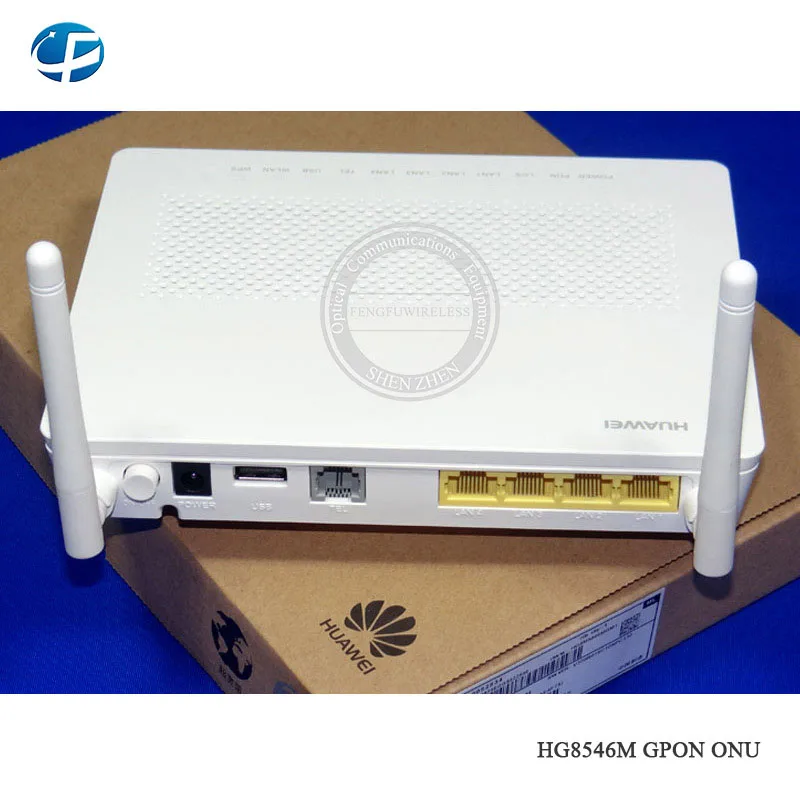 20 шт. Лучшая цена HW HG8546M GPON ONU ONT с 2DBI 3FE 1GE TEL USB WIFI порт оптоволоконное оборудование