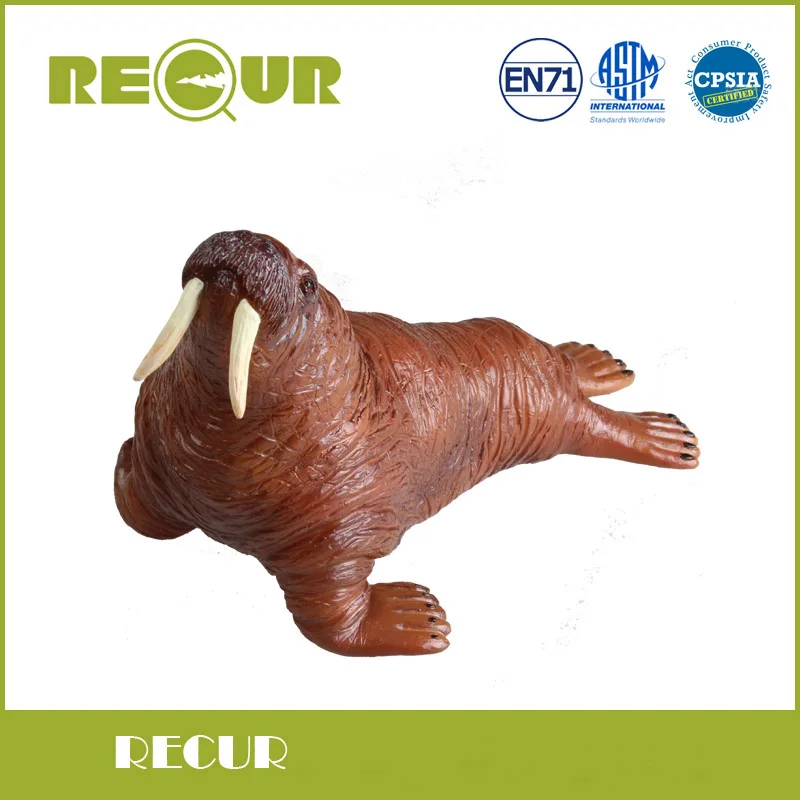 Recur Toys Walrus Sea Life Model Highly Detailed PVC Toy Hand Painted Animal Figures Soft Birthday Gift For Children | Игрушки и хобби