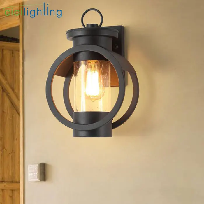 One-Light, Exterior LED Wall Lantern,Matte Black Outdoor Indoor Wall Sconce,4W Filament Edison led Wall Mount Sconces Porch Lamp