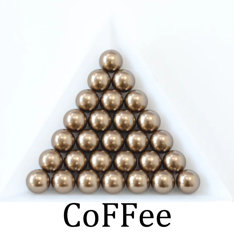 Coffee Черный, белый цвет круглый шарик 3/4/6/8/10/12 мм из пластика ABS, имитация жемчужные бусы без отверстия свободные бусины для изготовления ювелирных изделий DIY Аксессуары - Цвет: Coffee