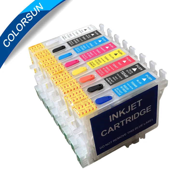 TOPPARTS 8 color R1800 R800 cartridge empty refillable ink cartridges for epson with ARC chip T0540 - T0549 | Компьютеры и офис