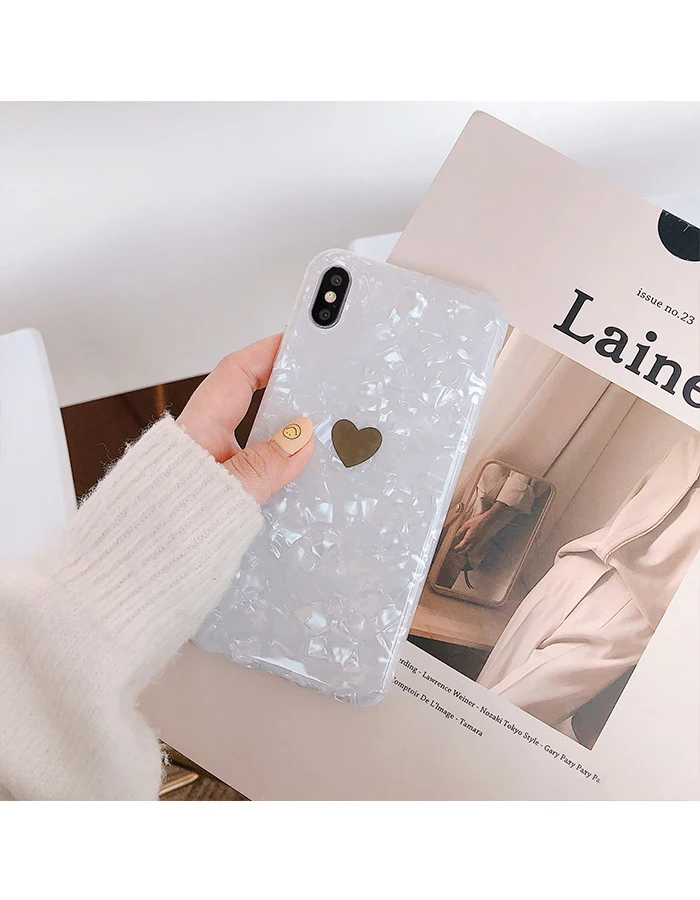 GlamPhone чехол с фритиллярным покрытием Золотое любовное Сердце чехол для телефона для iPhone X XS Max XR Мягкий ТПУ чехол для iPhone 7 8 6 6s Plus чехол