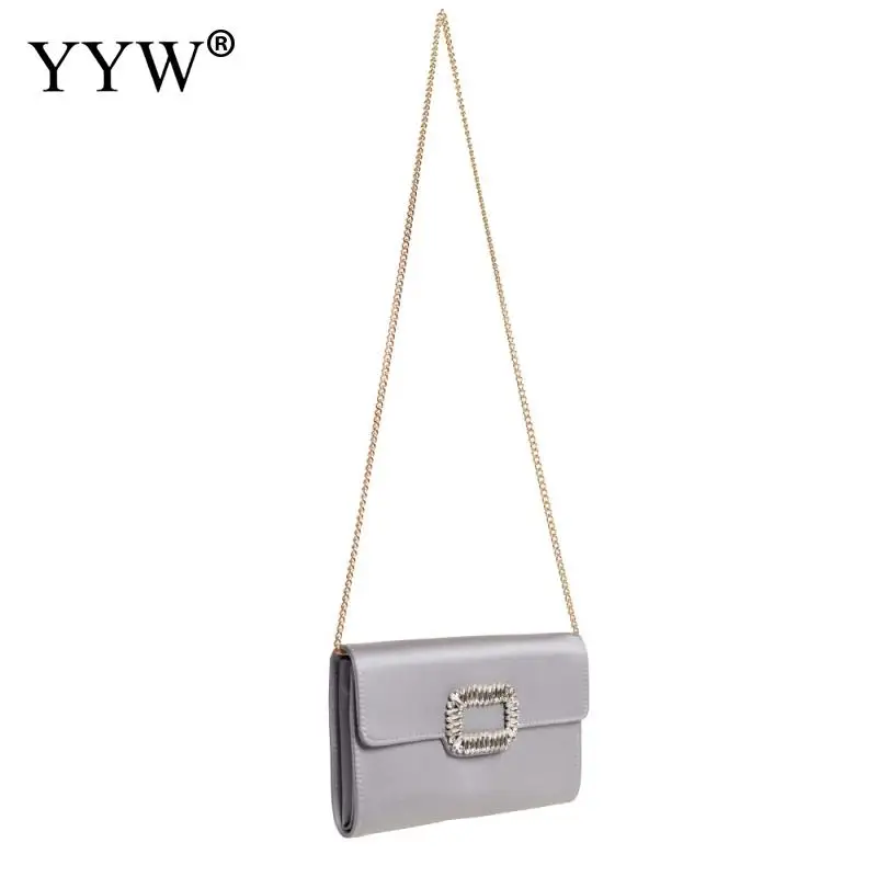 silver Фиолетовая Женская сумочка, стразы, Pochette Femme, клатч, сумки для женщин,, с клапаном, мини, вечерняя сумочка, сумочка, клатчи с цепочкой - Цвет: silver