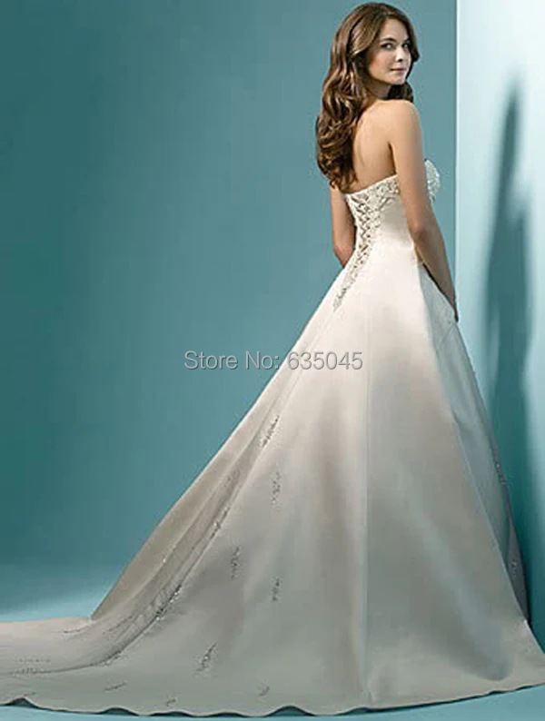 Халат Де Mariage Новый Фонда США Размер 4-22 Белый/Кот Атласная Без Бретелек-Линии