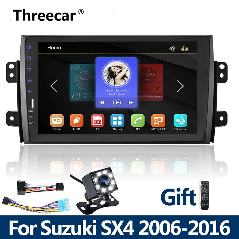 8 camera 2din Автомагнитола 9 дюймов сенсорный mirrorlink Android телефон для Suzuki SX4 2006-20162 DIN MP5 плеер Авторадио Bluetooth магнитофон - Цвет: 8 camera