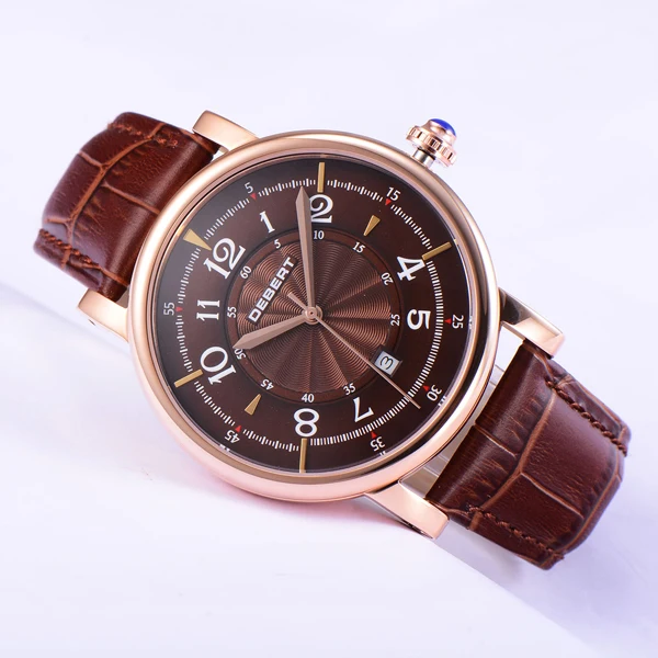 Мужские механические часы Debert кофейный циферблат нержавеющая сталь 43 мм 1831 |
