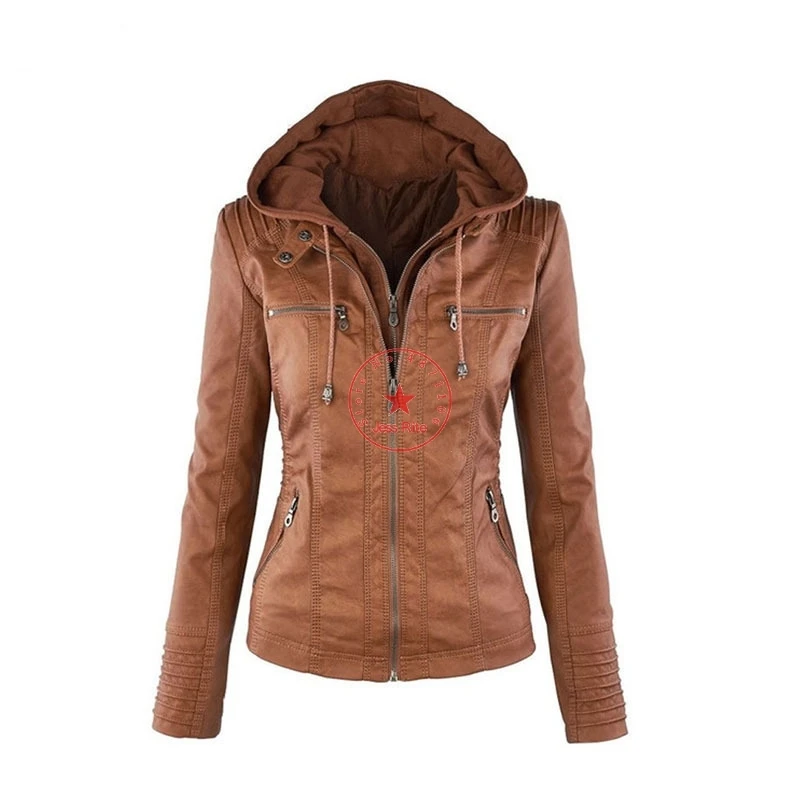 Лидер продаж! XS-7XL multi-размер Искусственная кожа с длинными рукавами женская на