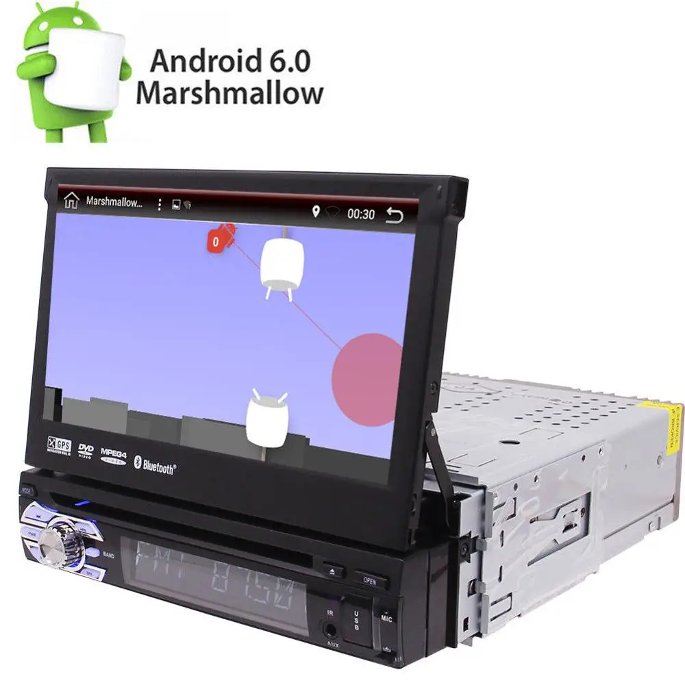 7 &quotодин Din Android 6 0 Автомобильный DVD CD плеер с DAB + Радио Съемный стерео gps 3g 1 din