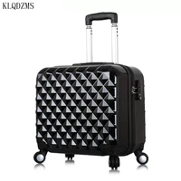 klqdzms 18inch fashion travel suitcase abs pc rolling luggage spinner trolley bag men women carry ons case on wheels