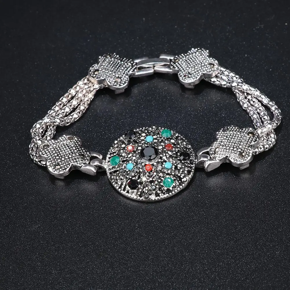 Sangdo Для женщин ретро этно Стиль Rhinestone стильный браслет ручной цепи
