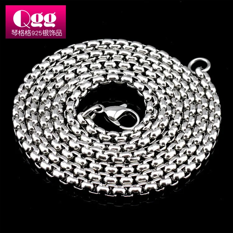1 pc 50/60cm Silver men necklace 