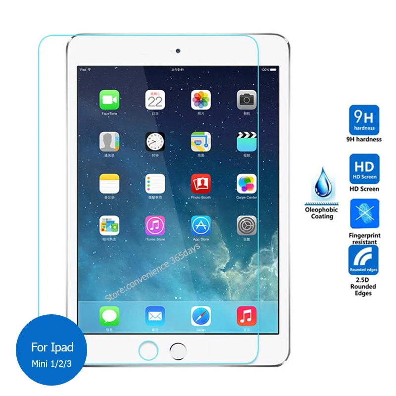 

For Ipad mini 1 2 3 Tempered Glass screen Protector 2.5 9h Safety Protective Film on Mini2 Mini3 A1432 A1455 A1489 A1490 7.9