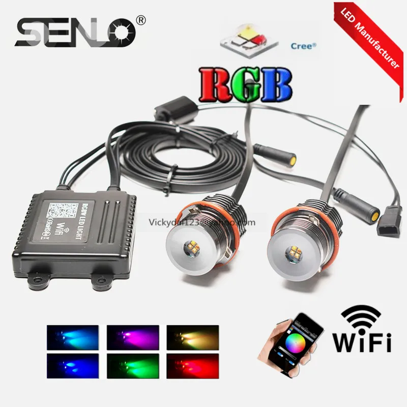 Новый wifi E39 rgb светодиодный ангельский глаз 20 Вт для BM W E87 E60 E65 E53 e46 e38 e36 кольцо