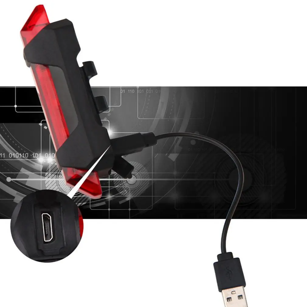 Портативная USB перезаряжаемая задняя велосипедная фара светодиодная велосипедная задняя Предупреждение льная лампа супер яркая
