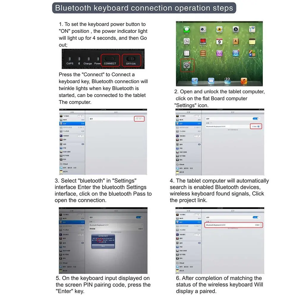 LIMELAN для iPad 2/3/4 раскладной кожаный чехол книжка со съемной клавиатурой ABS Bluetooth funda