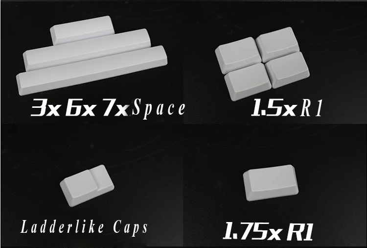 Белая черная толстая Пустая Крышка для дополнительного ключа PBT дополнительная