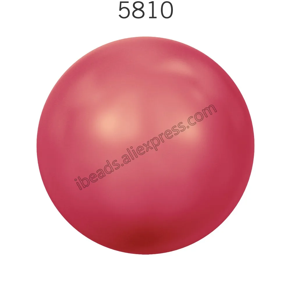 Neon Red 770 Оригинальные кристаллы Swarovski 5810 серия неоновых цветов матовые жемчужные полностью просверленные отверстия DIY свободные бусины ювелирное изделие фитинг - Цвет: Neon Red 770