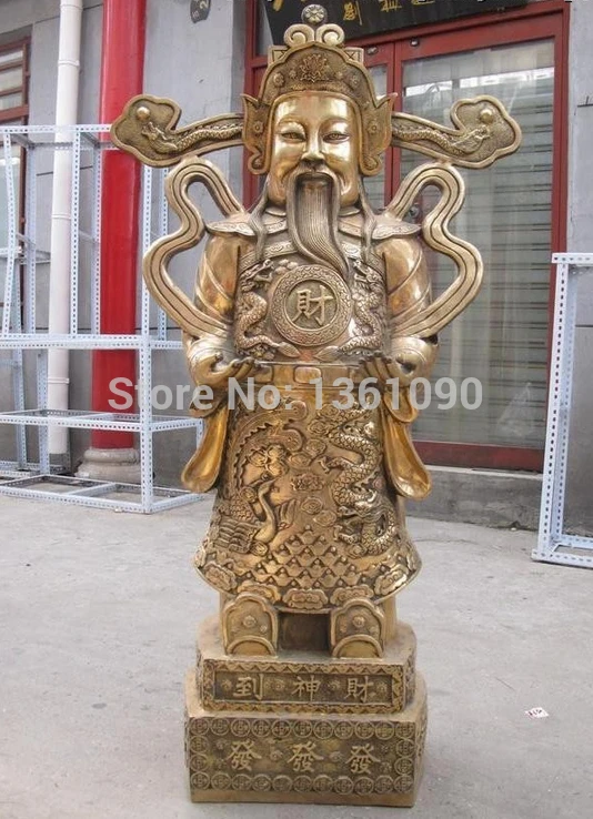 xd 00660 48&quotHuge China Buddhism pure Brass Dragon Phoenix wealth God Lucky Buddha Statue | Дом и сад