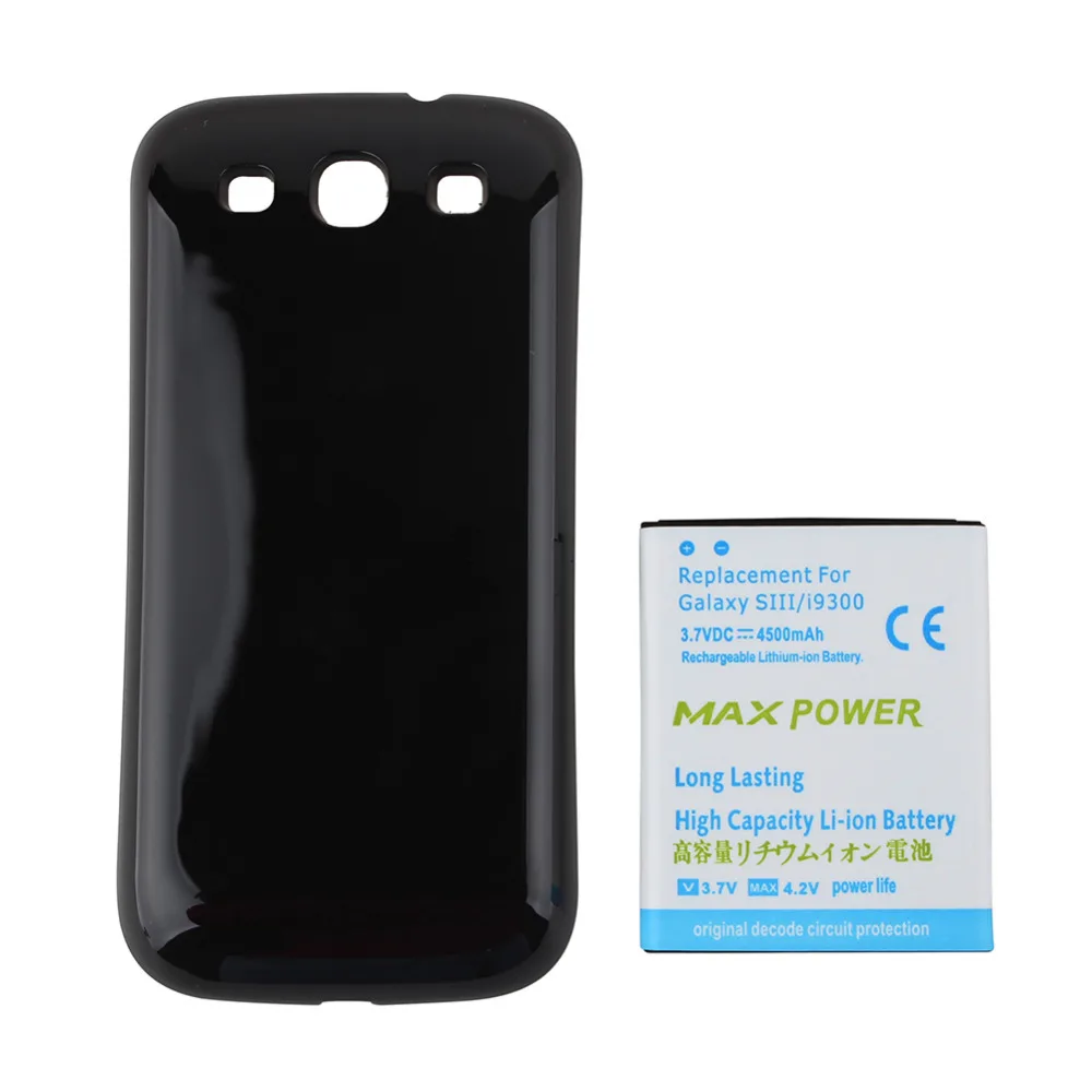 

New Rechargeable Batttery Extended Backup Thicker 4500mAh Replacement Battery with Back Cover For Samsung Galaxy S3 SIII I9300