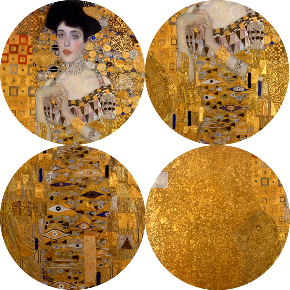 

Gustav Klimt Kiss Paintings Replica On The Wall Portrait Of Adele Bloch Golden Classical Wall Art Canvas Picture For Living Room