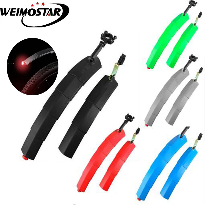 

Weimostar телескопические MTB велосипедные Крылья защита от дождя горный велосипед передние и задние брызговики крыло с задний фонарь велосипед...