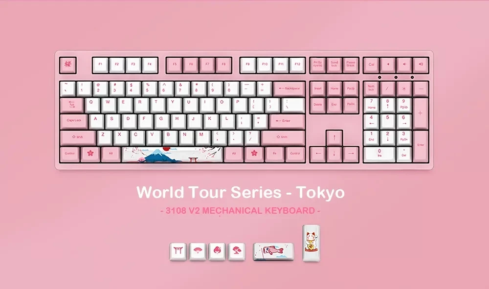 AKKO 3108 V2 тип-c Проводная Механическая игровая клавиатура 108 клавиша PBT Keycap World Tour Series Tokyo