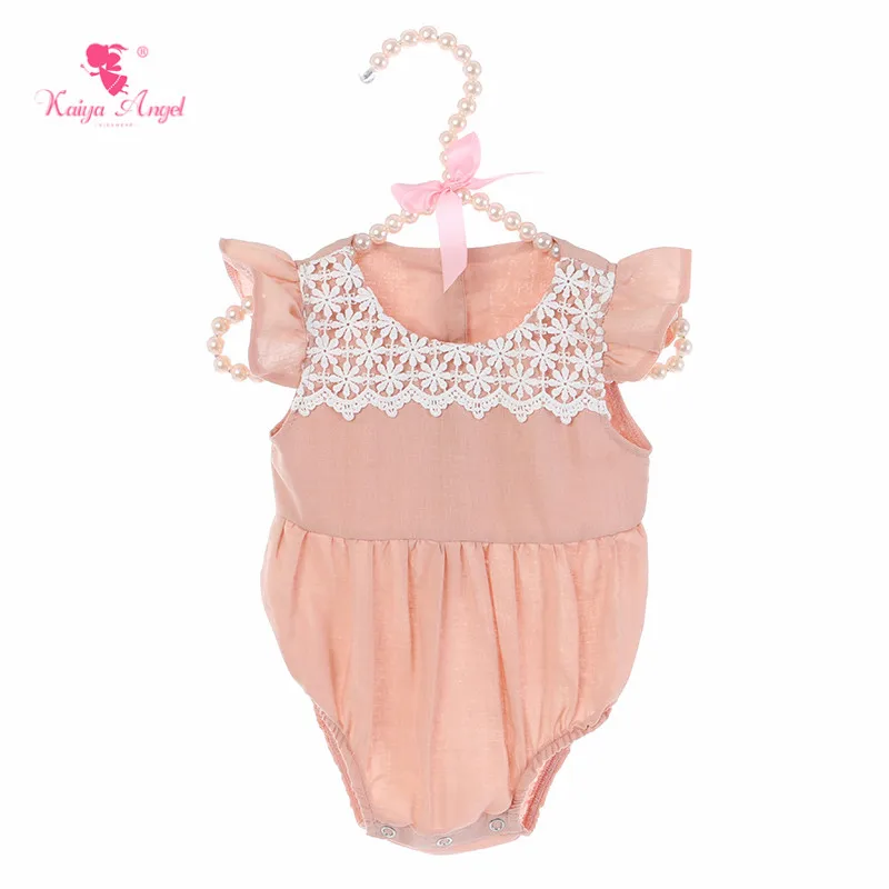 

Kaiya Angel Newborn Baby Girl Clothes Diaper Cute Lovely Style Summer Sleeveless Ruched Single Button Cover Factory Wholesale