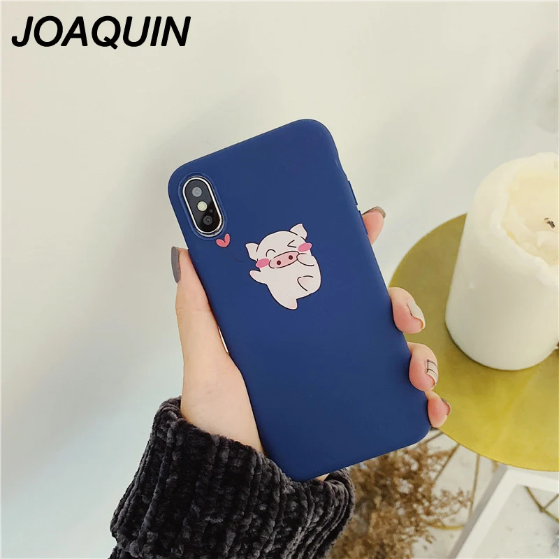 Мультфильм сердце любовь свинья чехол для iPhone XS Max XR X 8 7 6 s плюс задняя крышка