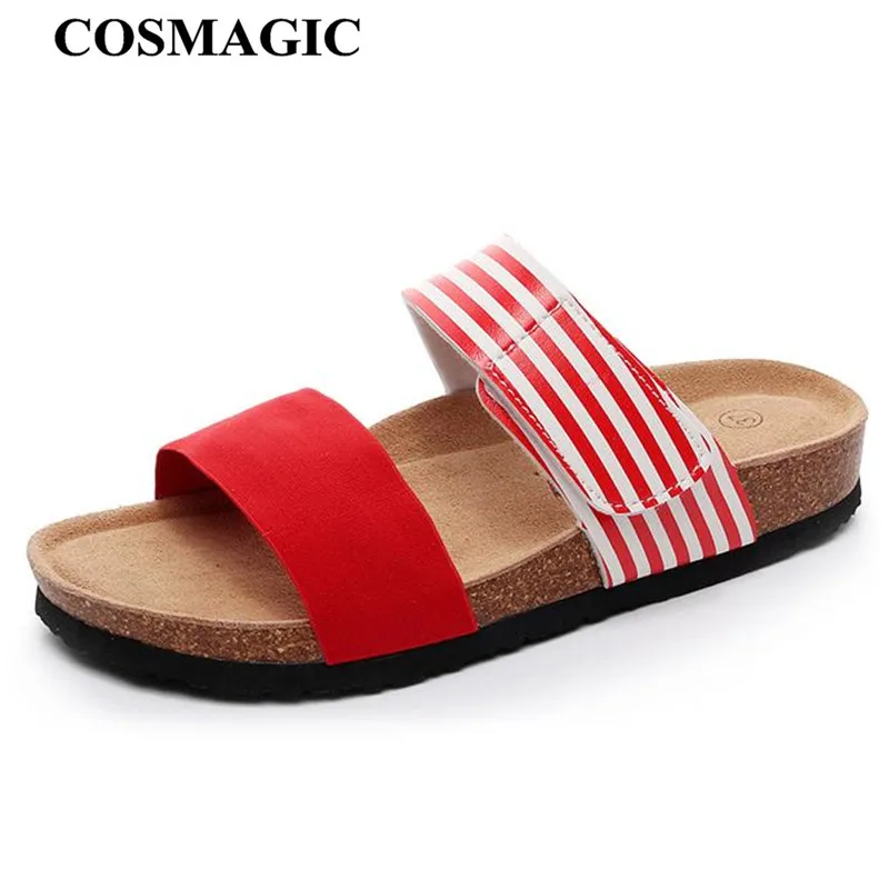 Женские шлепанцы COSMAGIC повседневные Нескользящие Шлепанцы из искусственной кожи