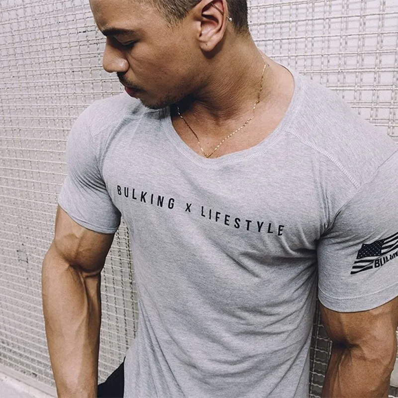 Футболка мужская Спортивная приталенная хлопок короткий рукав круглый вырез