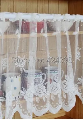 Morden простая кухонная кофейная занавеска кружевная вышивка Короткие Занавески