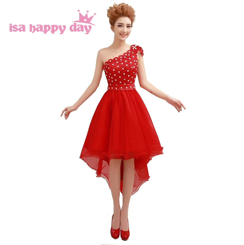 Женское вечернее платье с одним открытым плечом красное элегантное Формальное