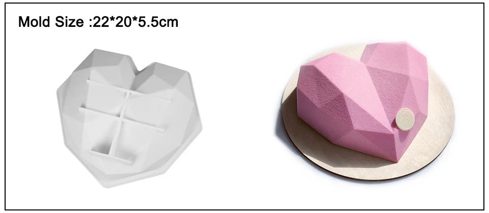 JSC2736 SILIKOLOVE розовое сердце форма для торта 3D силиконовые формы для DIY выпечки для муссов и десертов кухонные формы для выпечки инструменты художественная форма для торта - Цвет: JSC2736
