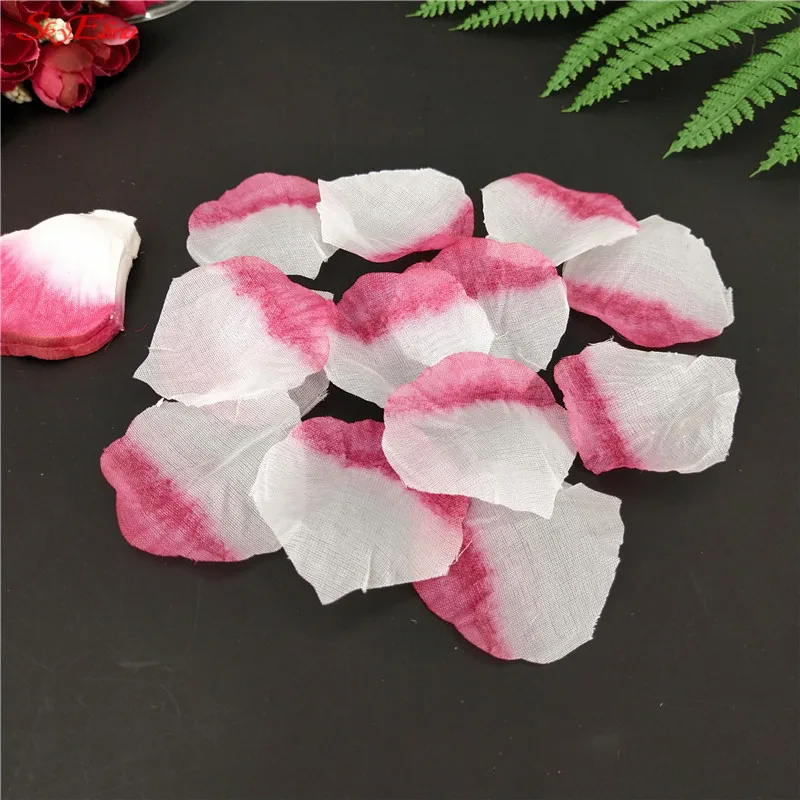 white pink 1000 шт Искусственные лепестки роз шелковые Petalos De Rosa De Boda Свадебные украшения искусственные лепестки для рождественского декора 7Z - Цвет: white pink