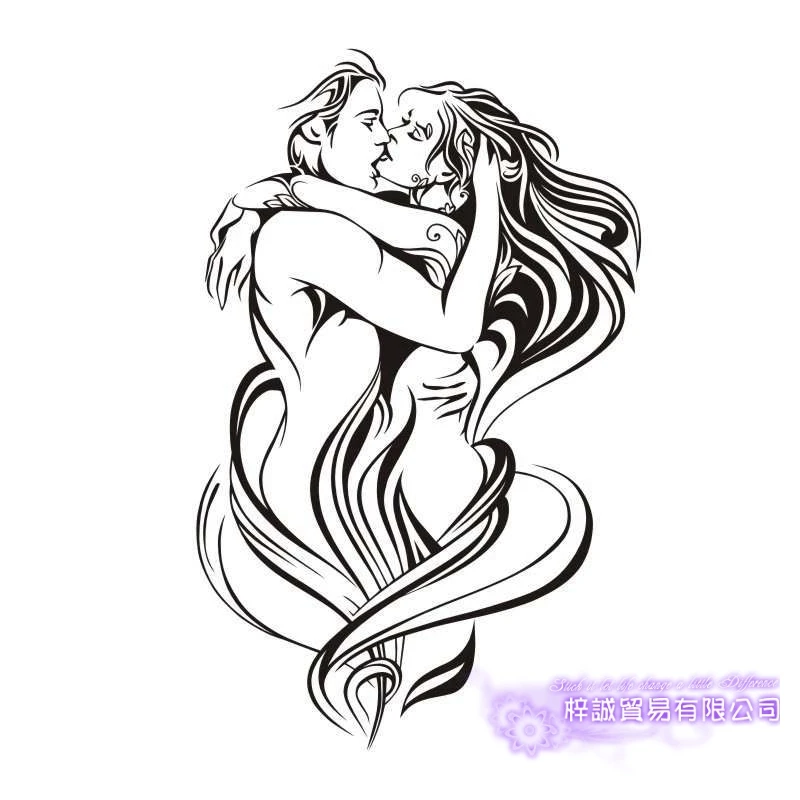 Настенная Наклейка Naked Couple для ванной комнаты художественное украшение дома