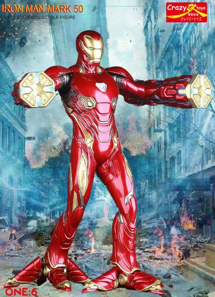 Сумасшедшие игрушки Marvel Мстители Железный человек MK50 1:6 ПВХ коллекционная фигура