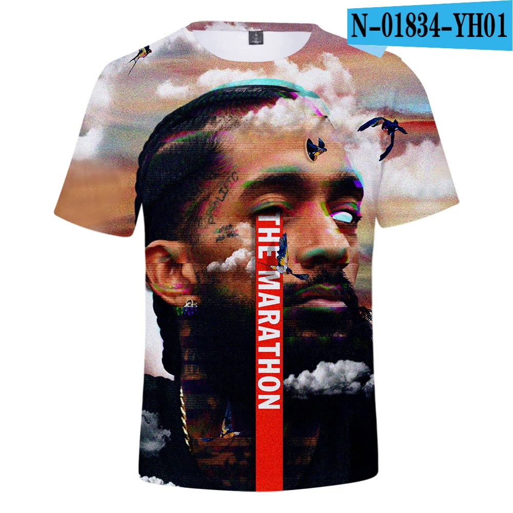 F Nipsey hussle футболка уличная Harajuku 3D футболка мужская одежда короткий рукав Kpop топы тройники размера плюс уличный стиль - Цвет: F