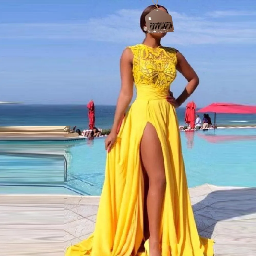 Дубайское вечернее платье 2019 vestido longo желтые платья вечерние на молнии сзади без