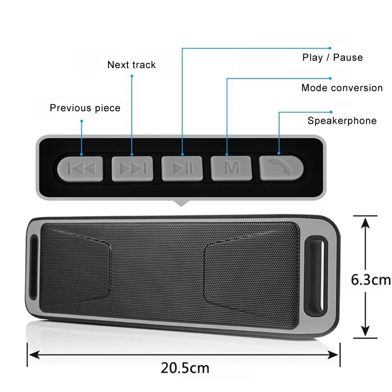 Портативный Bluetooth динамик стерео многофункциональный U диск TF карта плеер