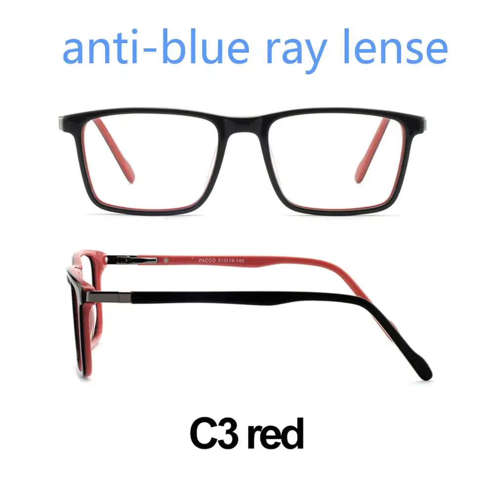 C3a red Черные игровые очки для мужчин, анти-голубые лучи, очки для близорукости, прогрессивные Мультифокальные оправы для очков, прозрачные линзы, Маре, AZZURO OC7009 - Цвет оправы: C3a red